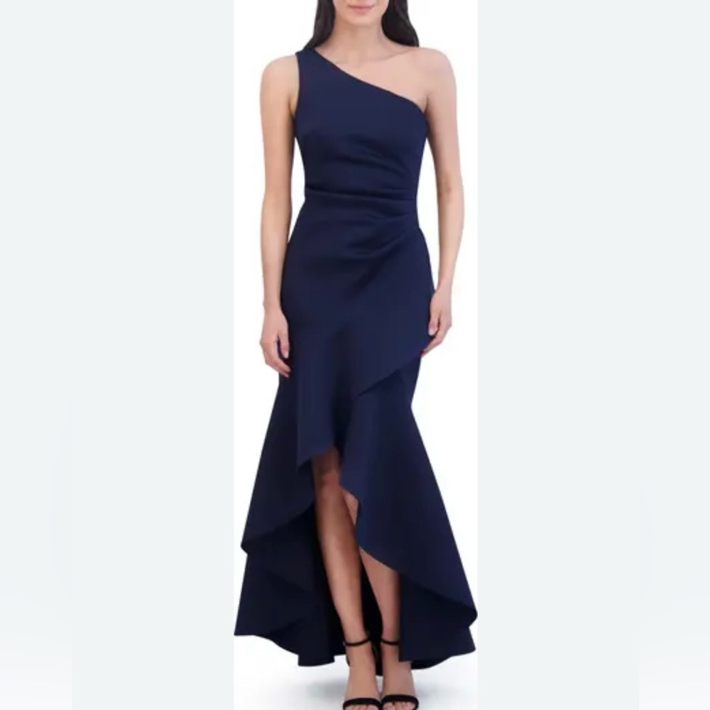 Eliza J Navy One-Shoulder Dress Size 14